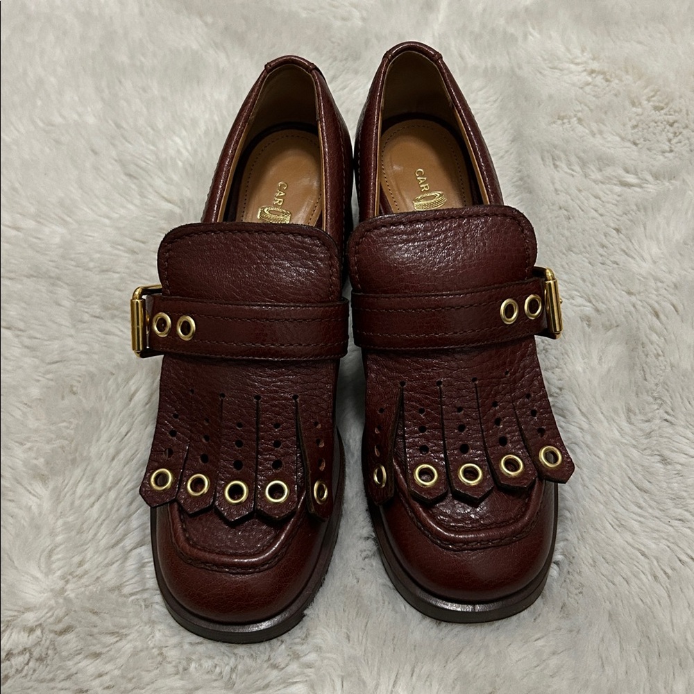The Original Car Shoe Calzature Donna Cordovan Leather Heeled Loafer - Picture 5 of 12